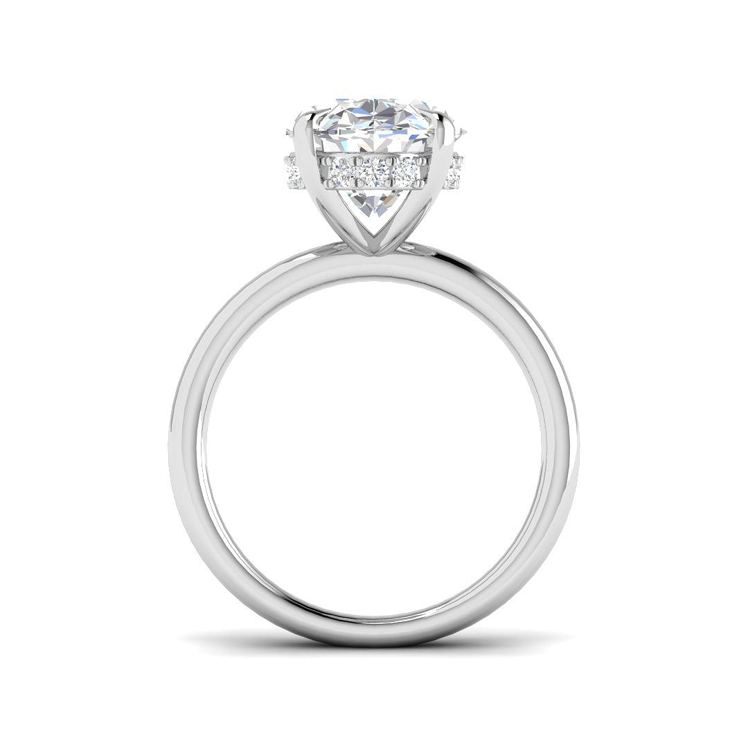 9ct White Gold Oval Lab Grown Diamond Ring 2