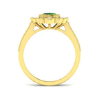 18ct Yellow Gold Oval Emerald and Diamond Ring 2