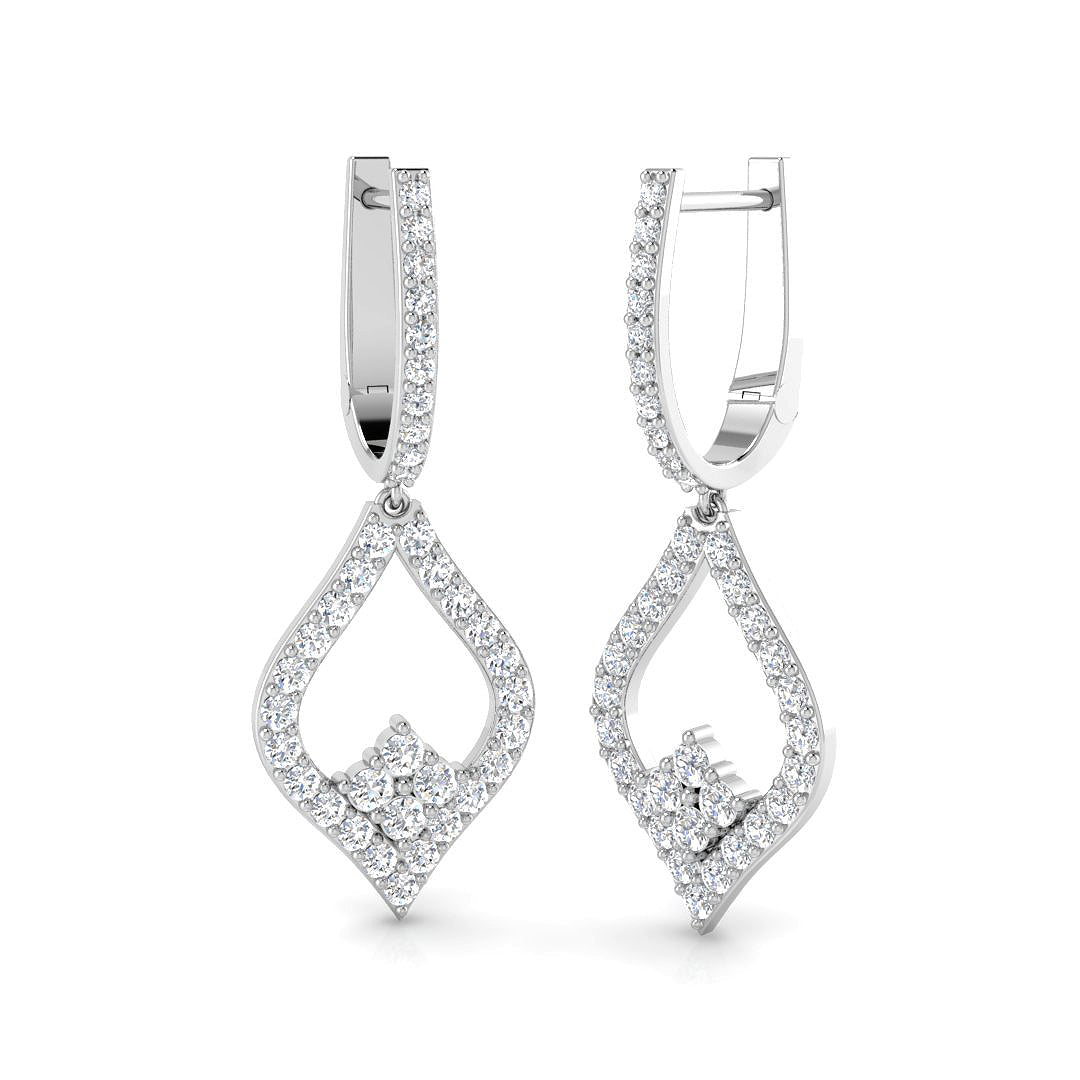 9ct White Gold Round Lab Grown Diamond Earrings 1