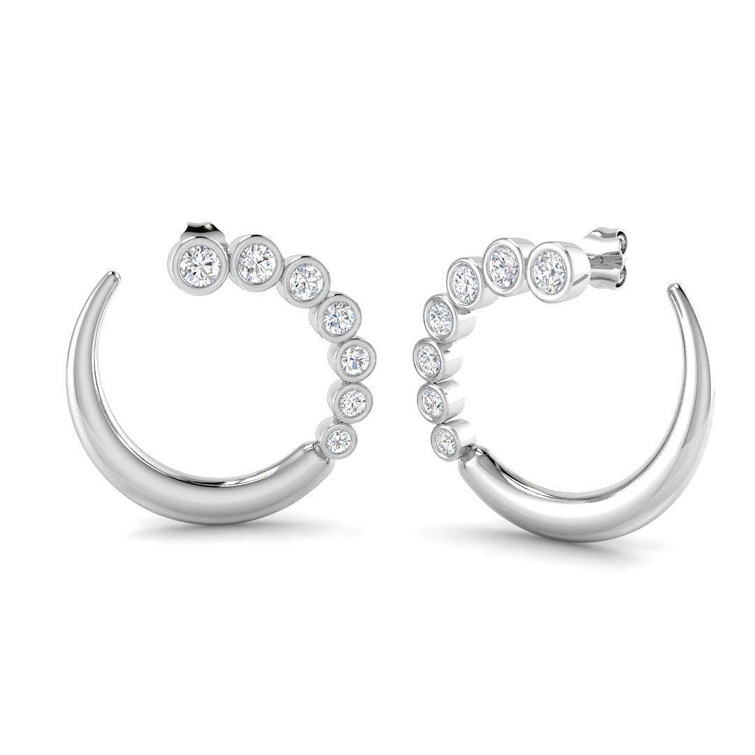 9ct White Gold Round Lab Grown Diamond Earrings 1