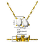 9ct White Gold Oval and Pear Lab Grown Diamond Necklace 2