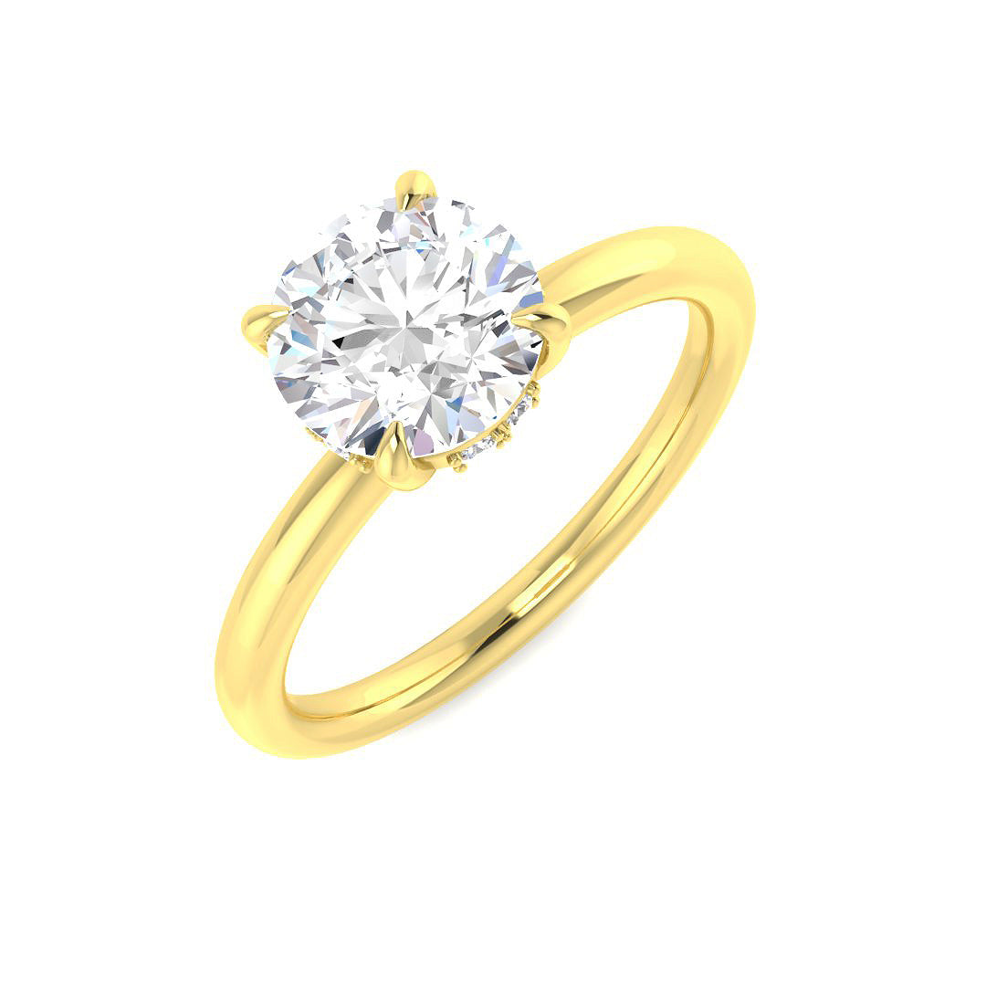 9ct Yellow Gold Round Lab Grown Diamond Ring 1