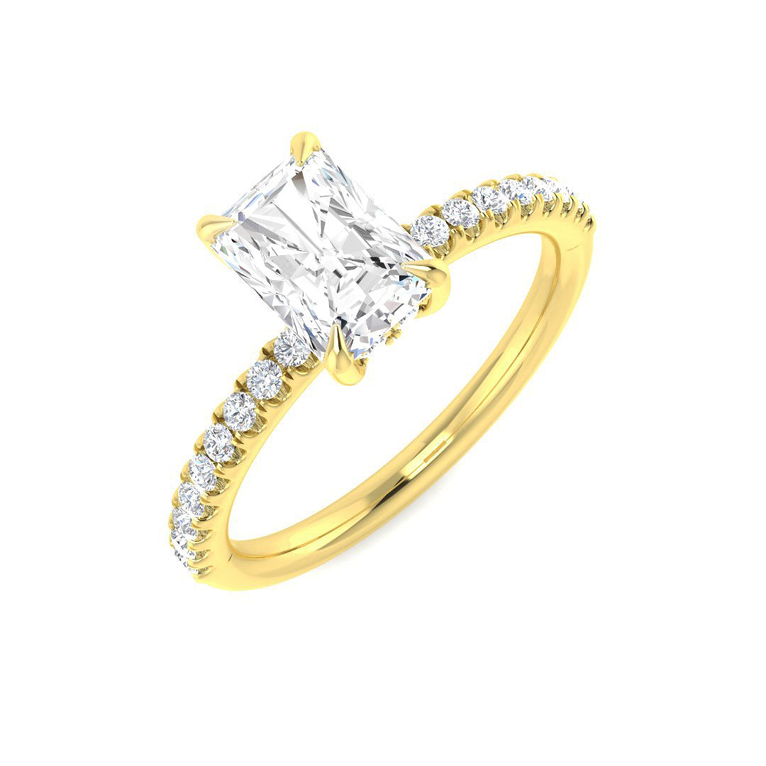 9ct Yellow Gold Radiant Lab Grown Diamond Ring 1