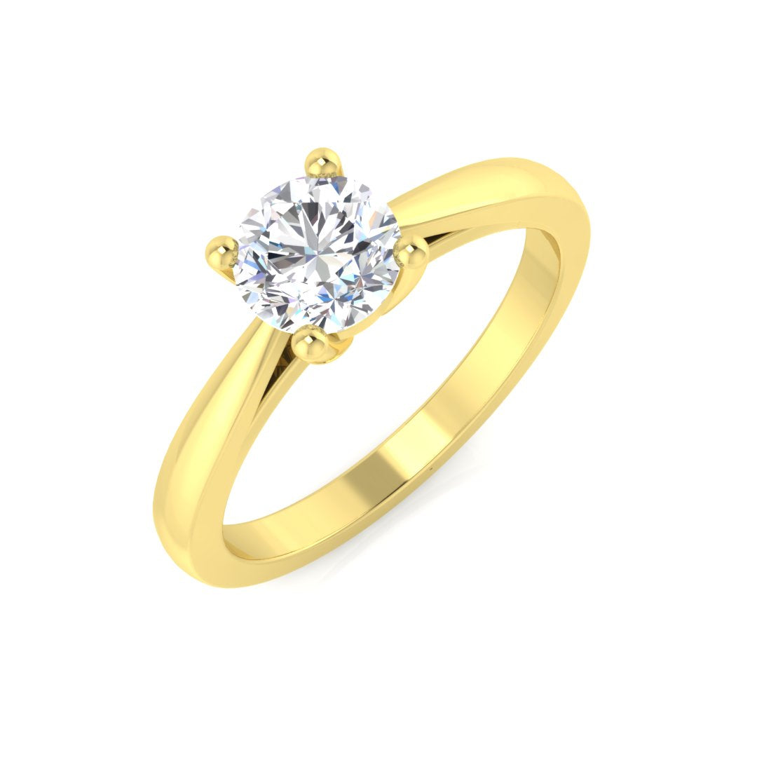 18ct Two Tone Round Lab Grown Diamond Ring 1