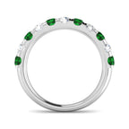 9ct White Gold Round Emerald and Diamond Ring 2