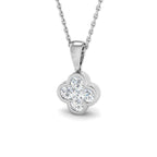 9ct White Gold Round Lab Grown Diamond Pendant 1