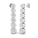 18ct White Gold Round Lab Grown Diamond Earrings 1