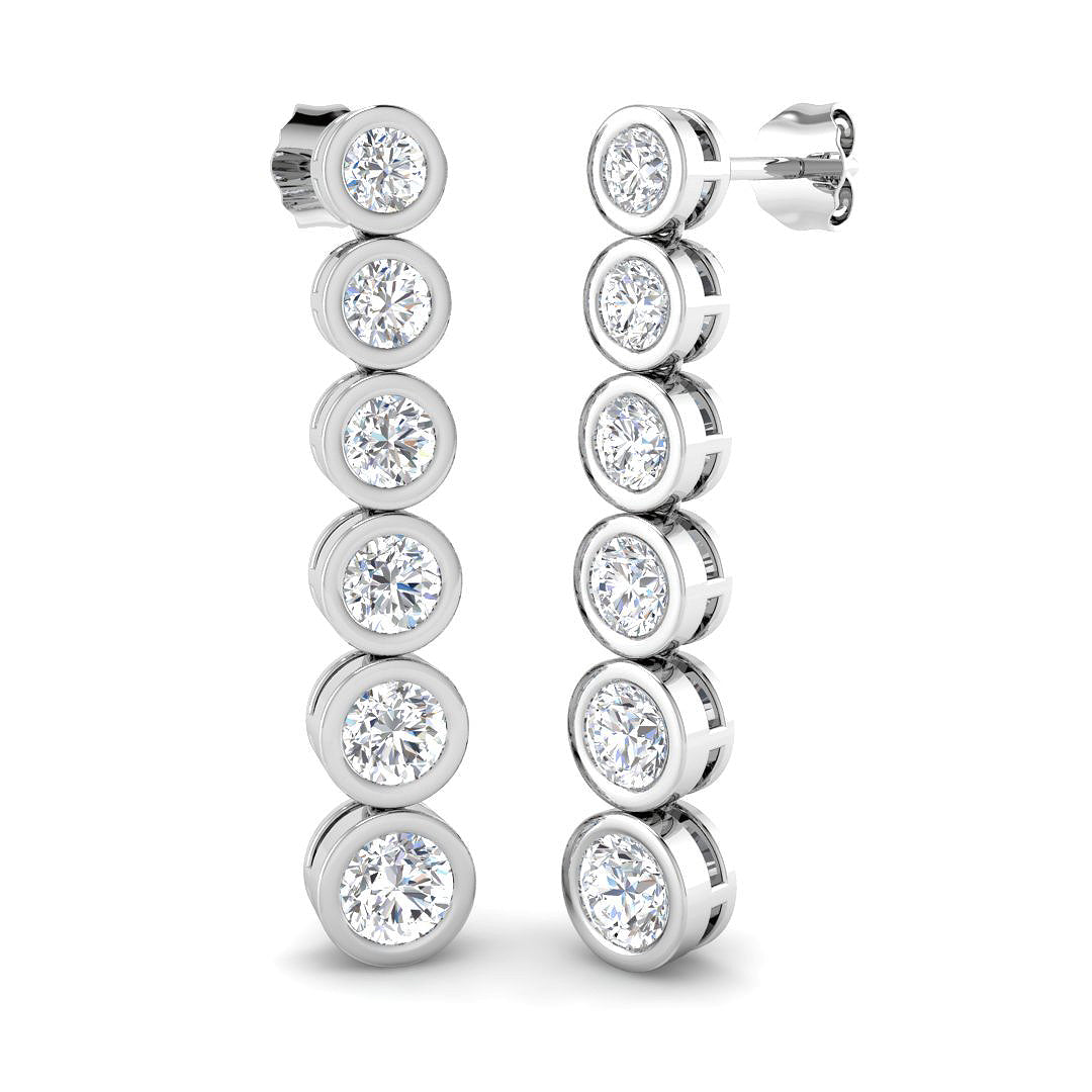 18ct White Gold Round Lab Grown Diamond Earrings 1