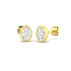 9ct Yellow Gold Oval Lab Grown Diamond Earrings 1