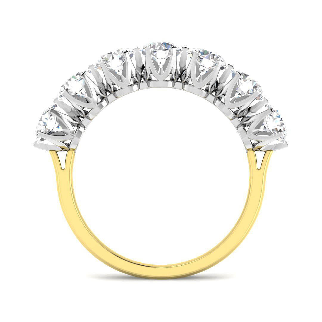 9ct Two Tone Round Cvd Old Cut Ring 2