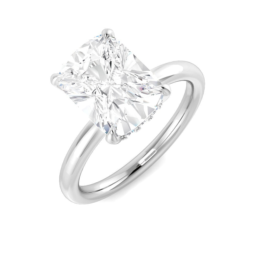 9ct White Gold Cushion Lab Grown Diamond Ring 1