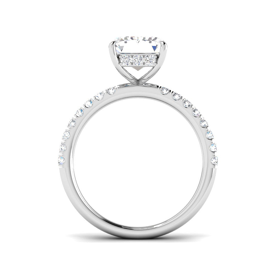 Platinum Emerald Cut Lab Grown Diamond Ring 2