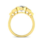 9ct Yellow Gold Emerald Cut and Oval Lab Grown Diamond Ring 2