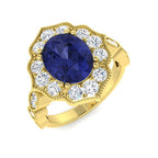 9ct Yellow Gold Oval Tanzanite and Diamond Ring 1