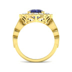 9ct Yellow Gold Oval Tanzanite and Diamond Ring 2