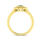 9ct Yellow Gold Oval Emerald and Diamond Ring 2