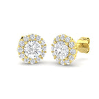 9ct Yellow Gold Round Lab Grown Diamond Earrings 1