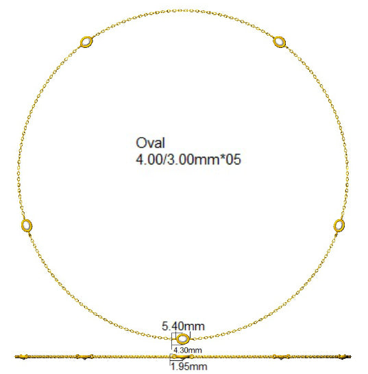 9ct Yellow Gold Oval Lab Grown Diamond Necklace 2