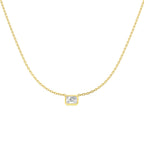 9ct Yellow Gold Emerald Cut Lab Grown Diamond Necklace 1