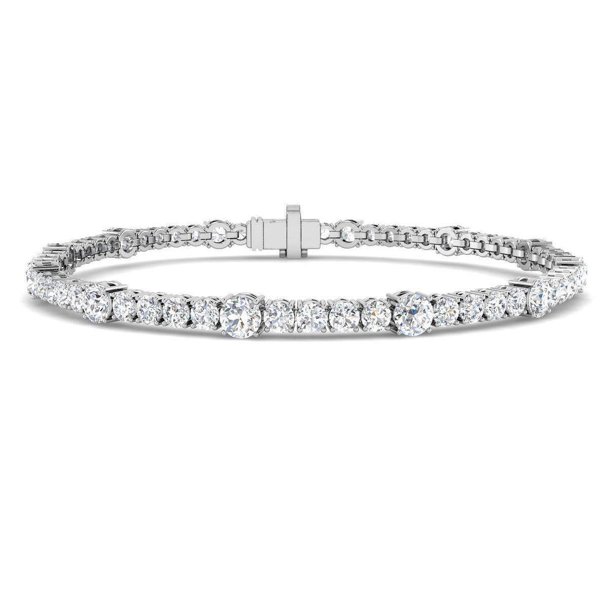 9ct White Gold Round Lab Grown Diamond Bracelet 1
