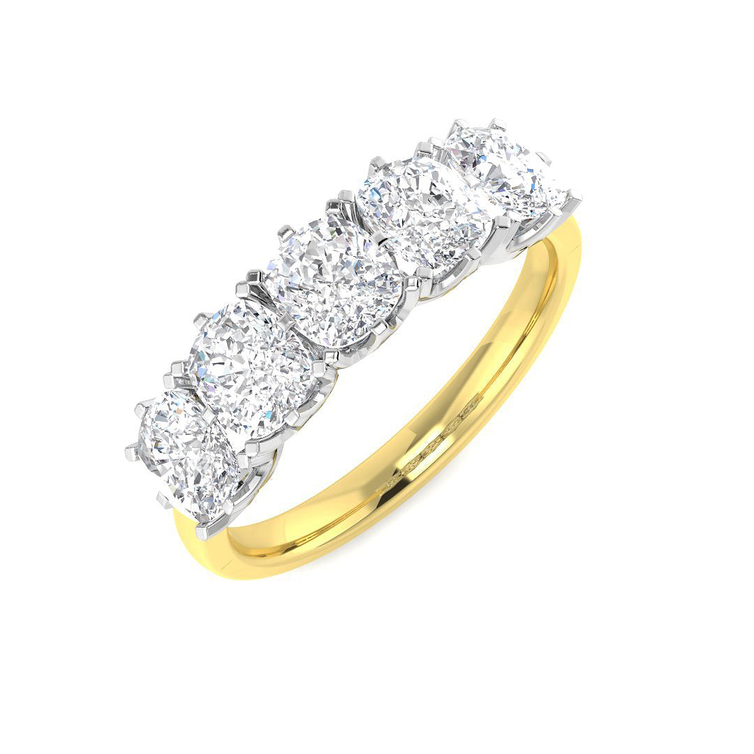 9ct Two Tone Cushion Cvd Old Cut Ring 1