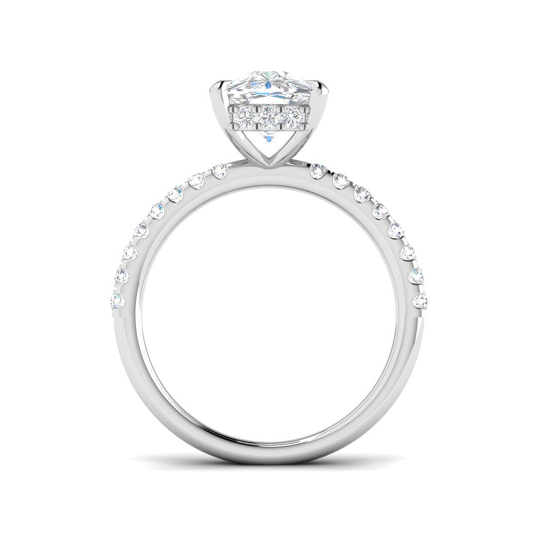 9ct White Gold Cushion Lab Grown Diamond Ring 2
