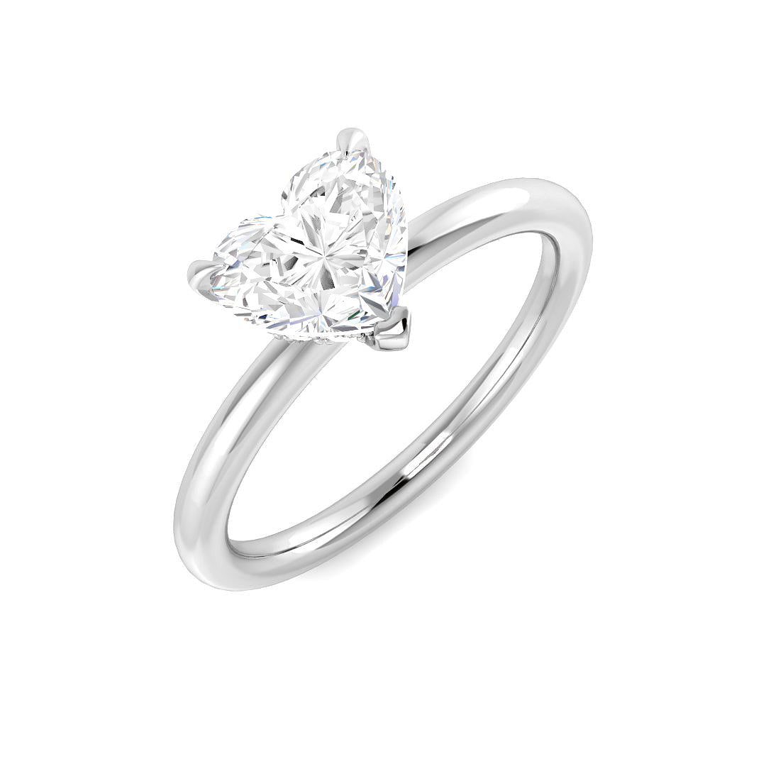 9ct White Gold Heart Lab Grown Diamond Ring 1