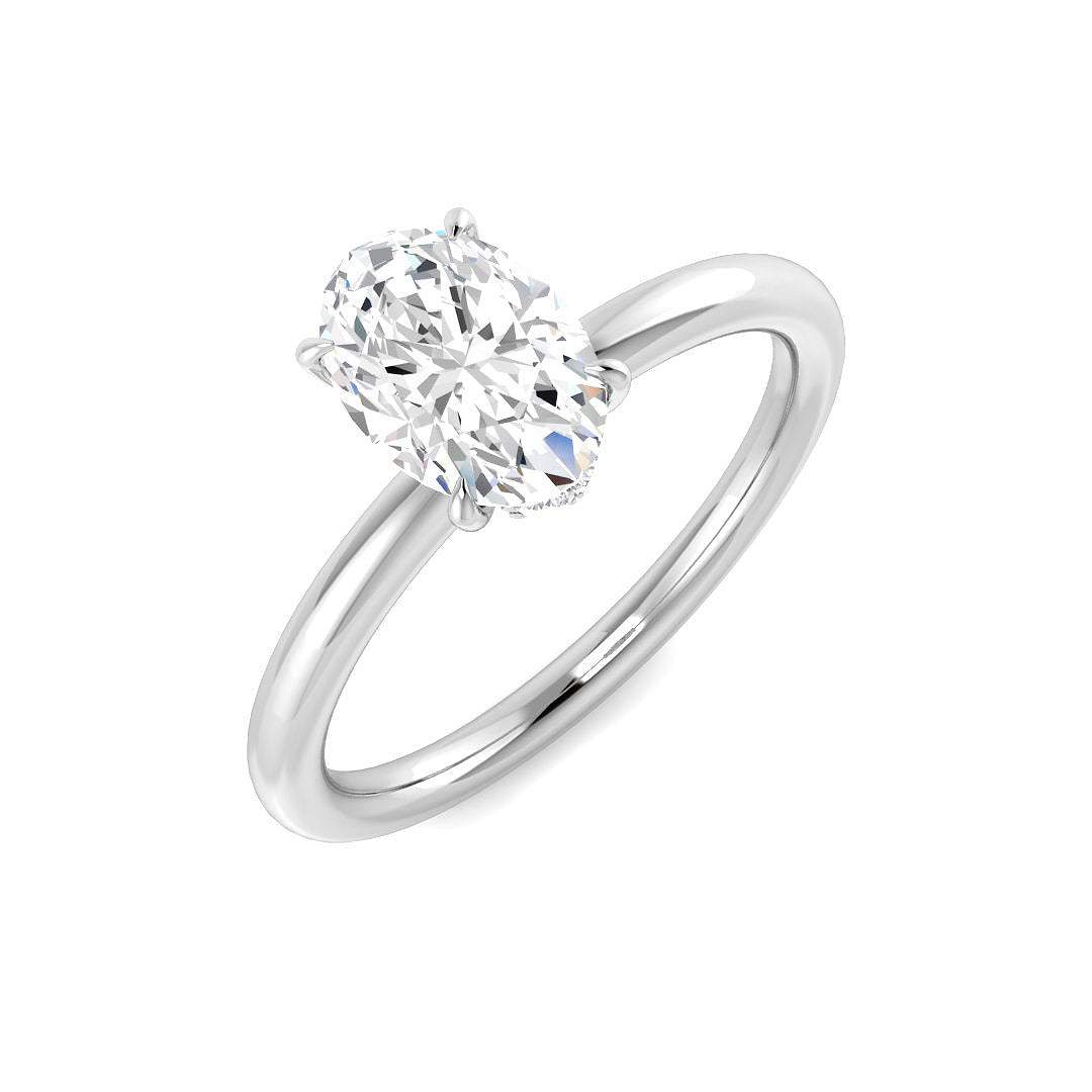 Platinum Oval Lab Grown Diamond Ring 1