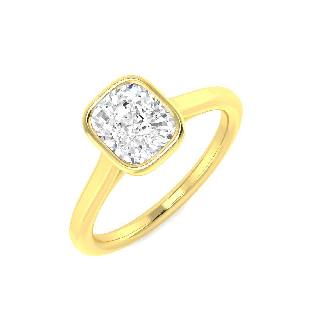 9ct Yellow Gold Cushion Lab Grown Diamond Ring 1