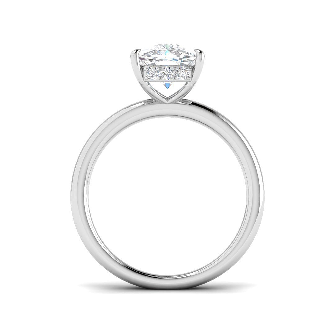 9ct White Gold Cushion Lab Grown Diamond Ring 2