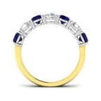 18ct Yellow Gold Round Blue Sapphire and Diamond Ring 2