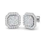 9ct White Gold Round Lab Grown Diamond Earrings 1