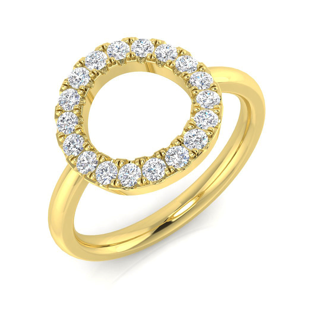 9ct Yellow Gold Round Lab Grown Diamond Ring 1