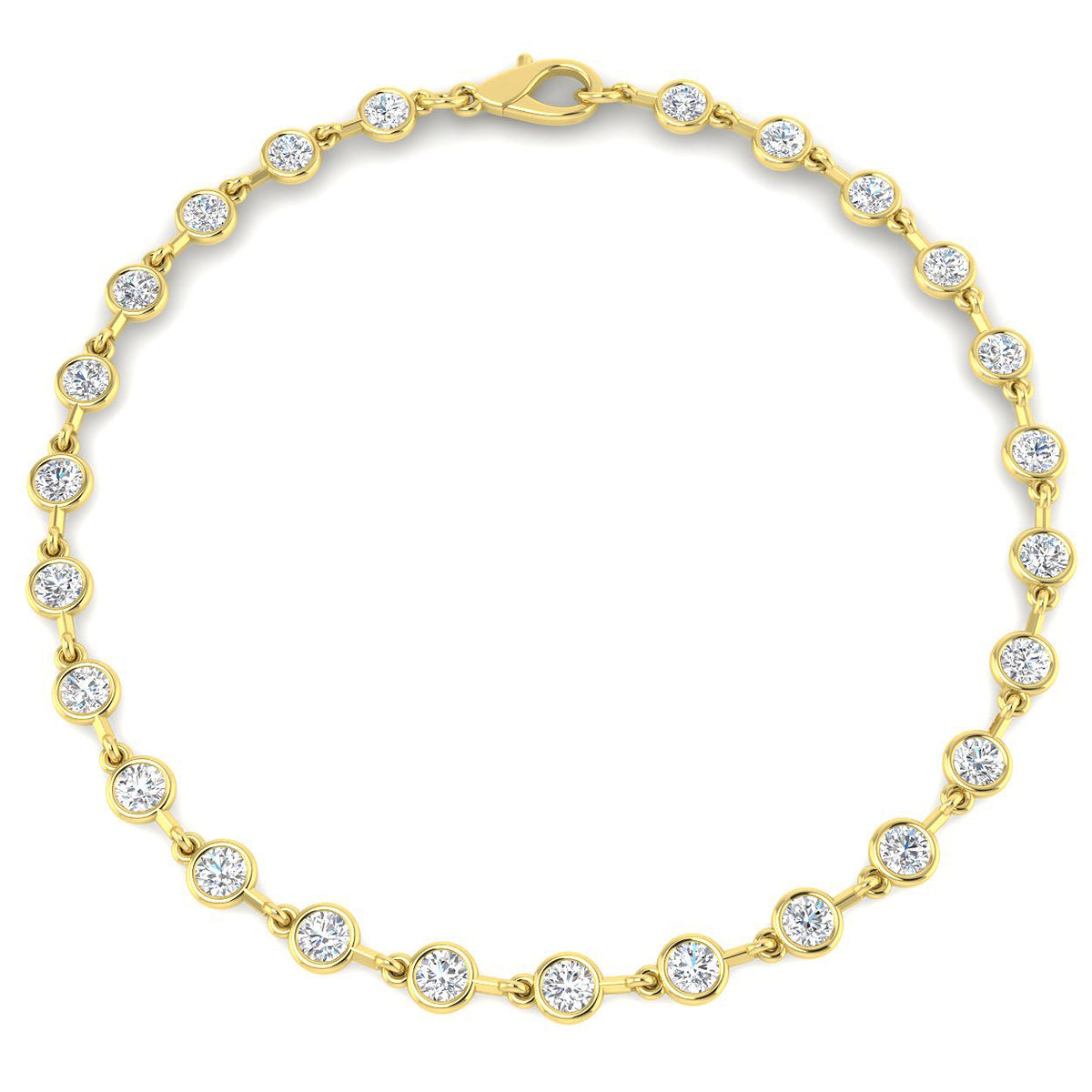 9ct Yellow Gold Round Lab Grown Diamond Bracelet 1