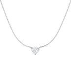 9ct White Gold Heart Lab Grown Diamond Necklace 1