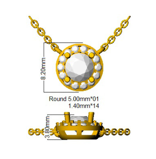 9ct White Gold Round Lab Grown Diamond Necklace 2