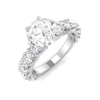 9ct White Gold Round Lab Grown Diamond Ring 1