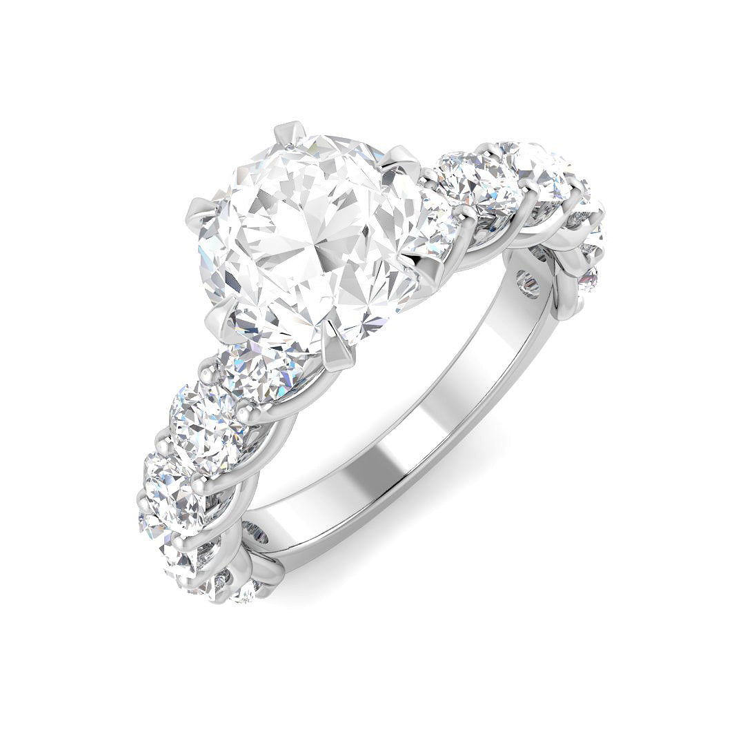 9ct White Gold Round Lab Grown Diamond Ring 1