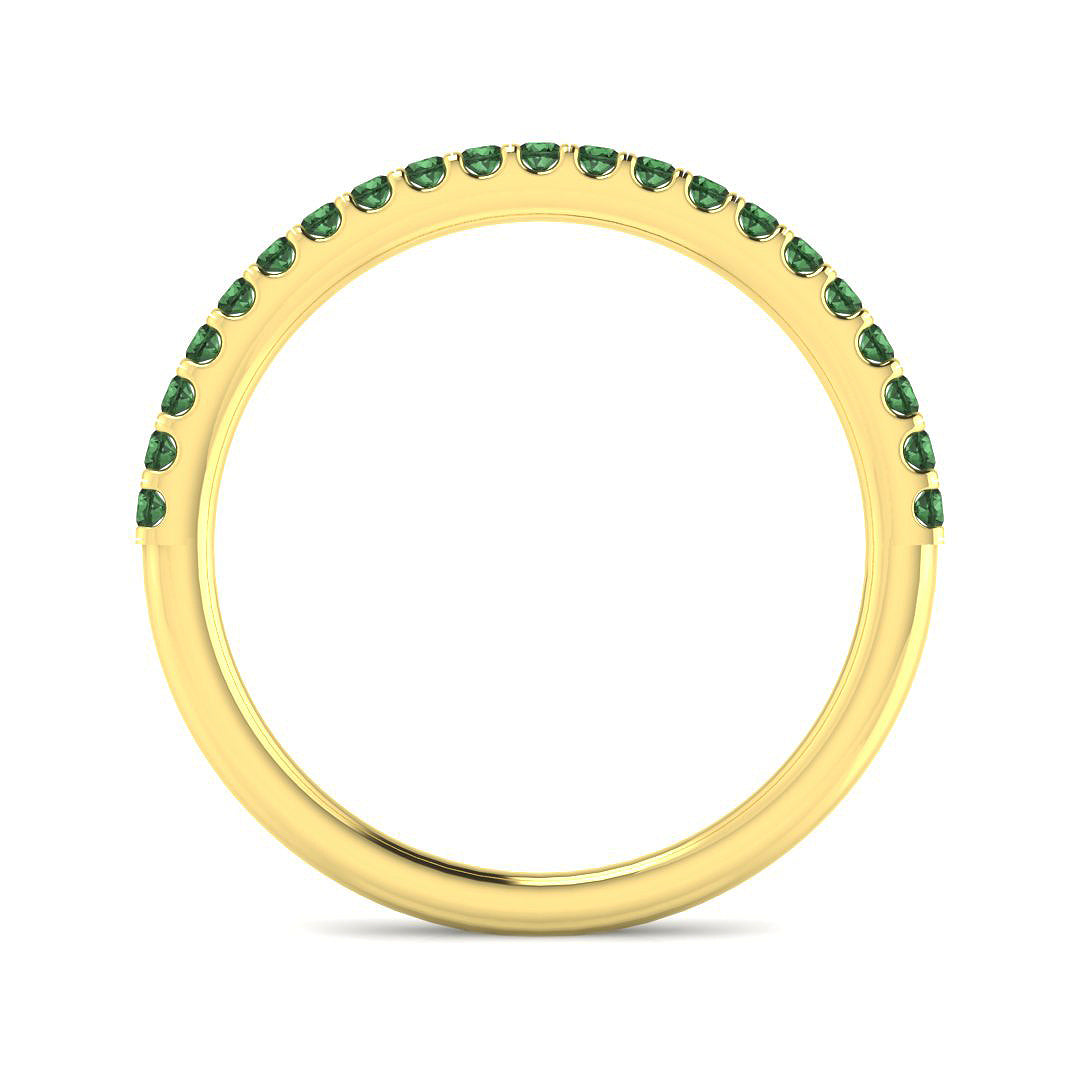 9ct Yellow Gold Round Green Diamond Ring 2