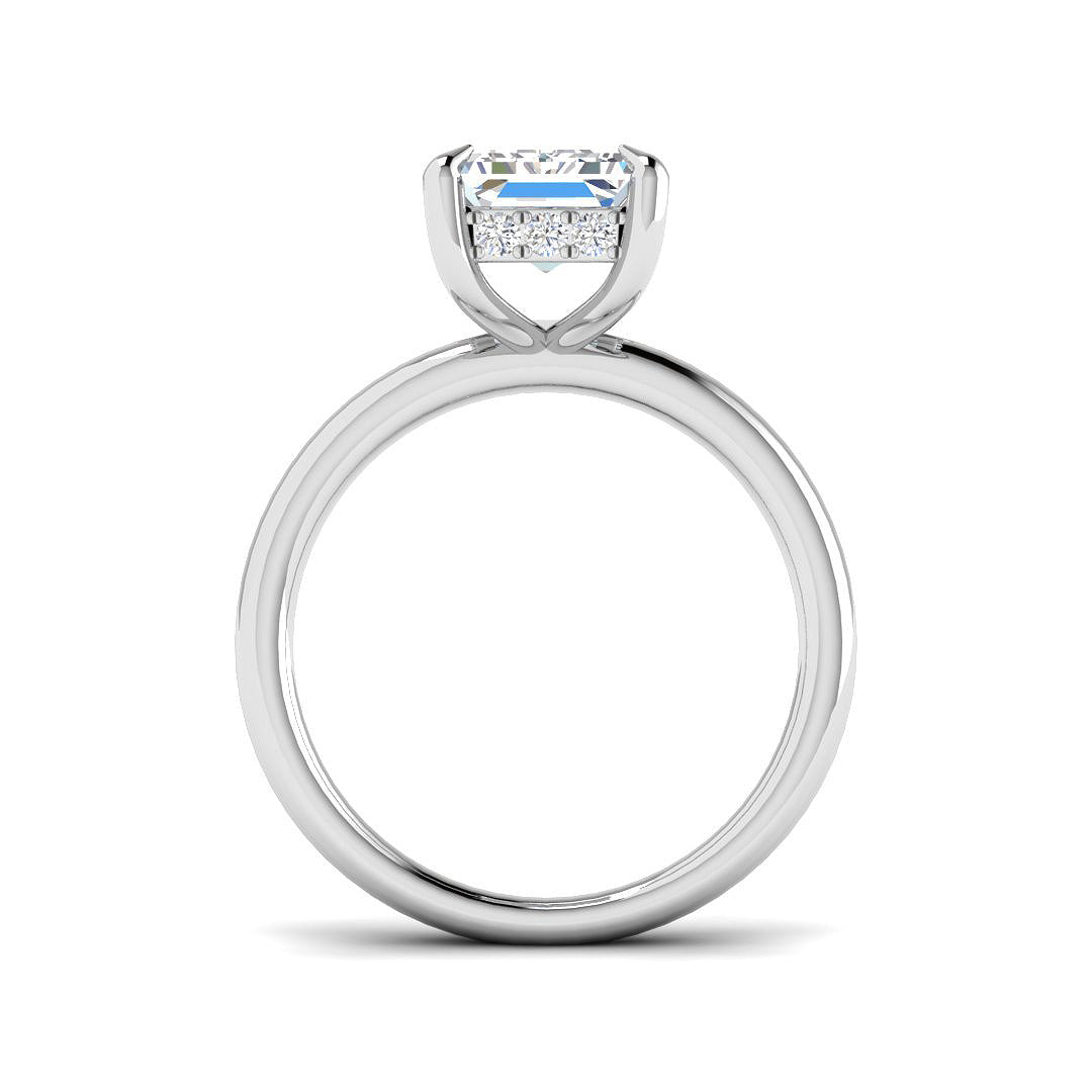 9ct White Gold Radiant Lab Grown Diamond Ring 2