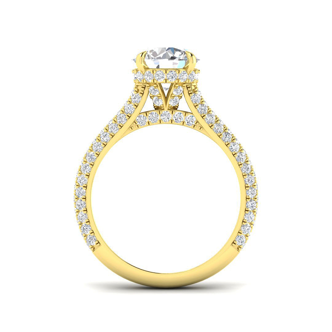 9ct Yellow Gold Round Lab Grown Diamond Ring 2