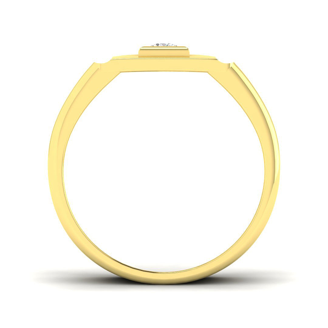 9ct Yellow Gold Round Lab Grown Diamond Ring 2