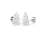 9ct White Gold Pear Lab Grown Diamond Earrings 1