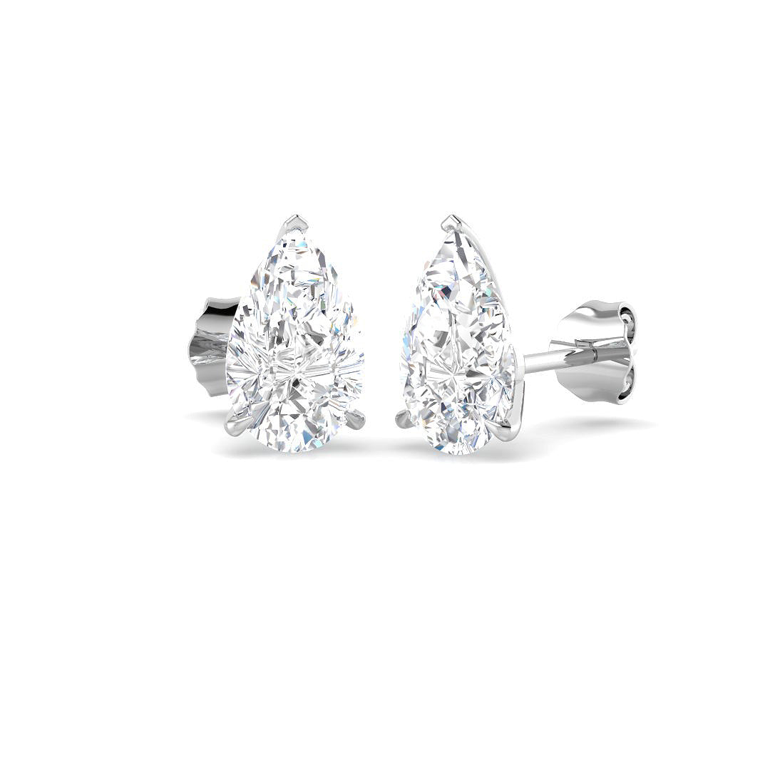 9ct White Gold Pear Lab Grown Diamond Earrings 1