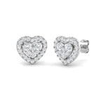 9ct White Gold Round Lab Grown Diamond Earrings 1