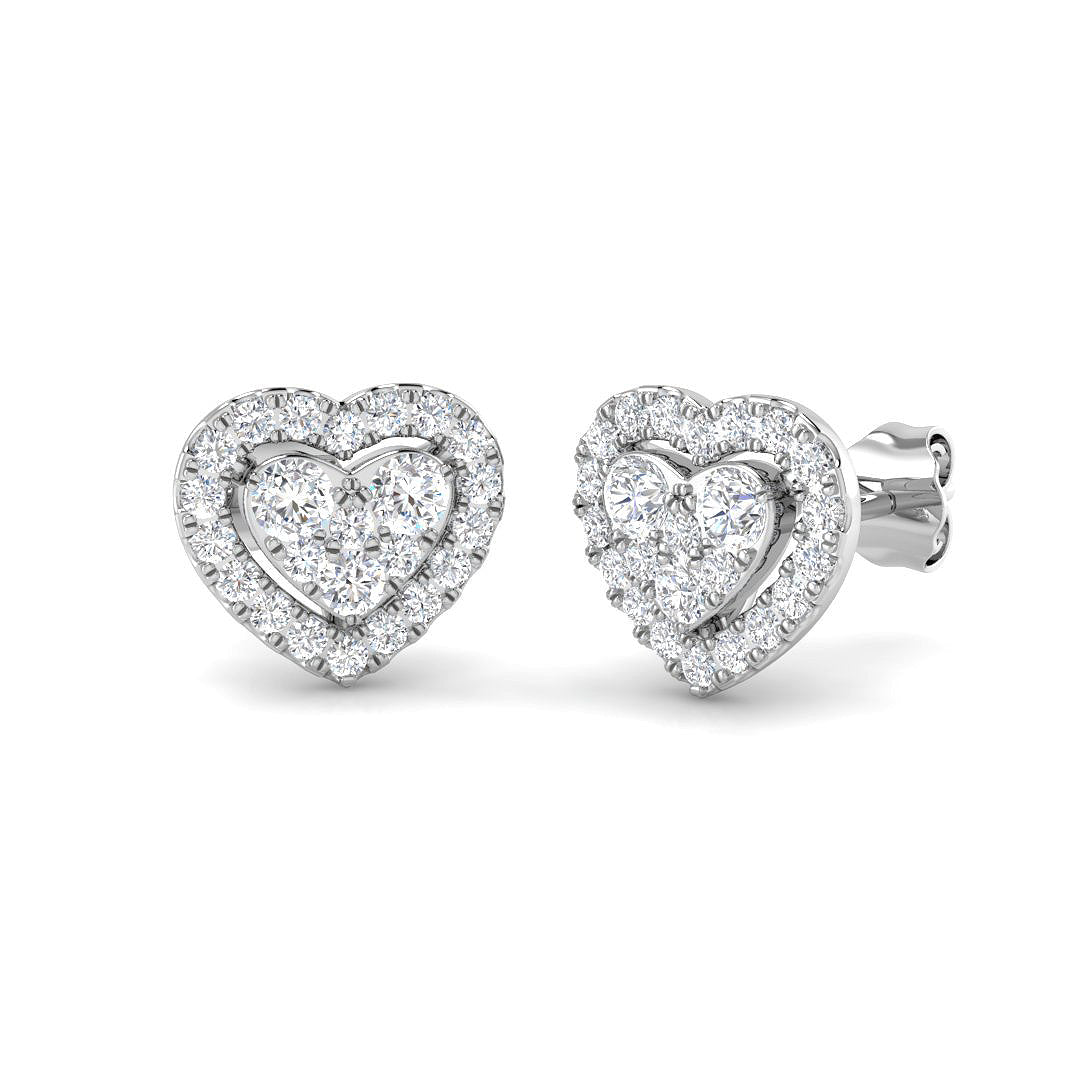 9ct White Gold Round Lab Grown Diamond Earrings 1