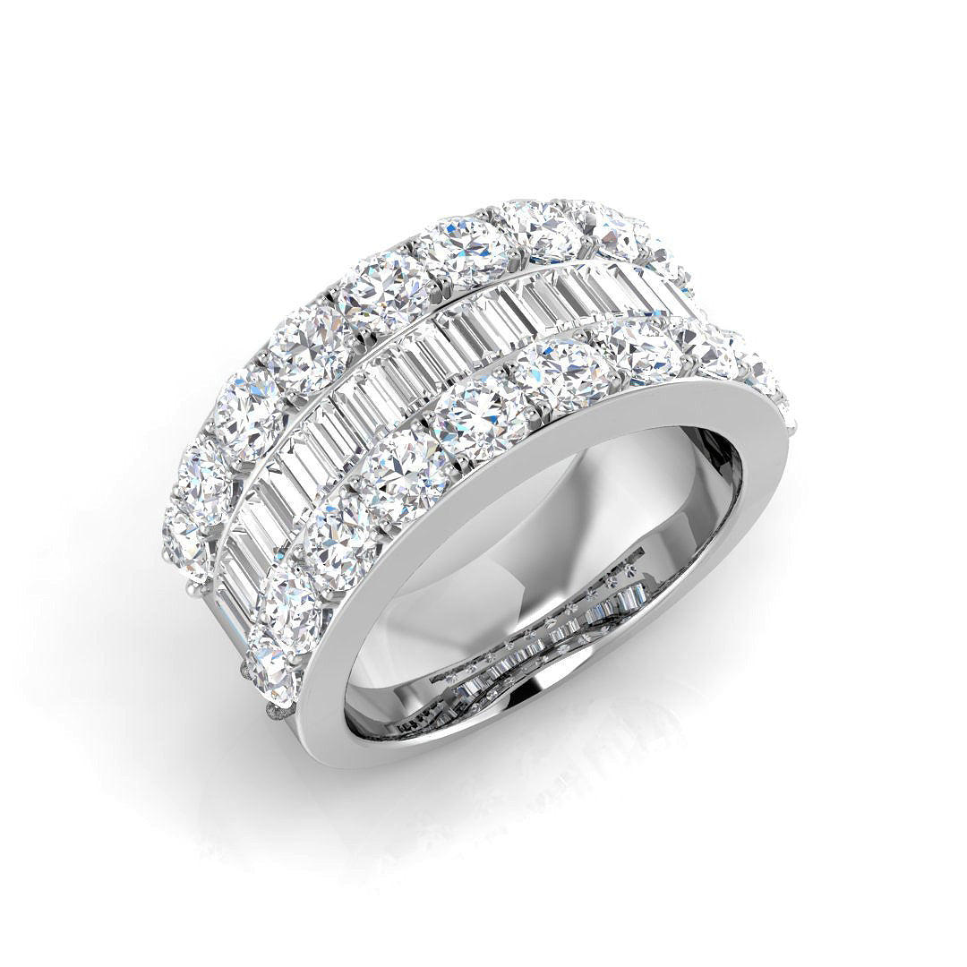 9ct White Gold Baguette Lab Grown Diamond Ring 1