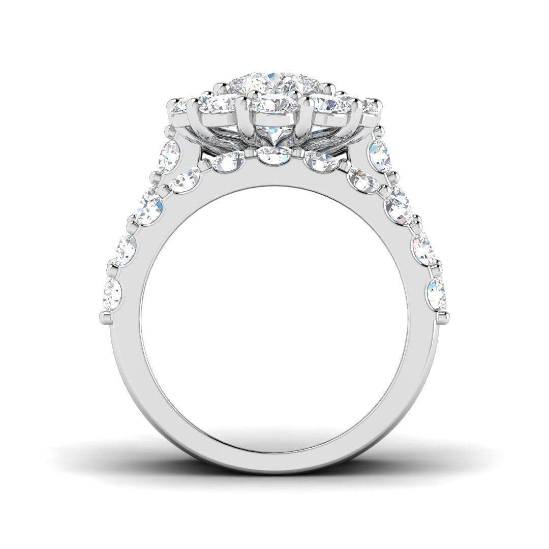9ct White Gold Pear Lab Grown Diamond Ring 2