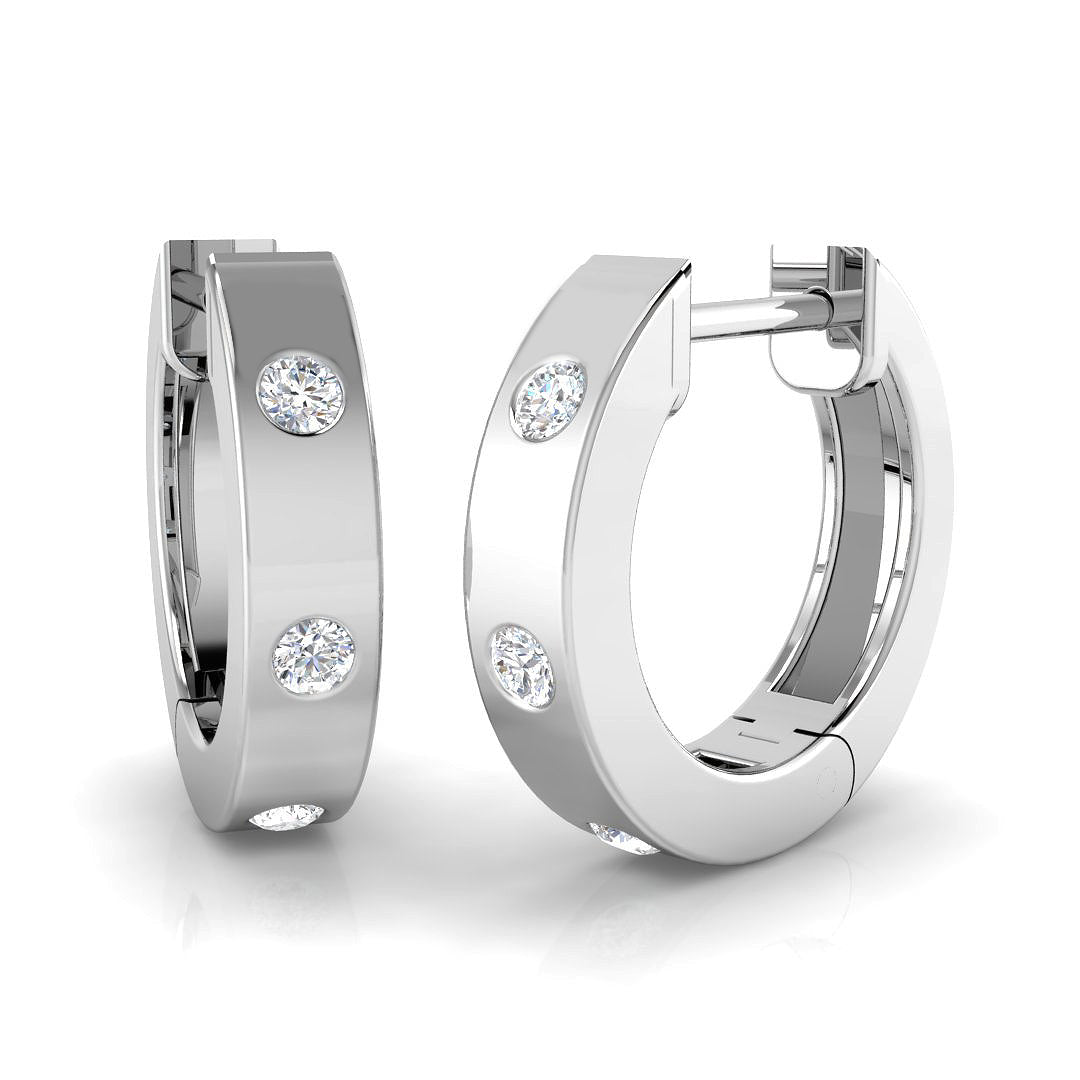 9ct White Gold Round Lab Grown Diamond Earrings 1