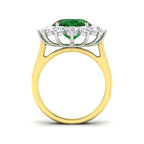 18ct Two Tone Oval Emerald and Diamond Ring 2
